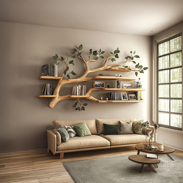 Rustic Tree Wall Shelf