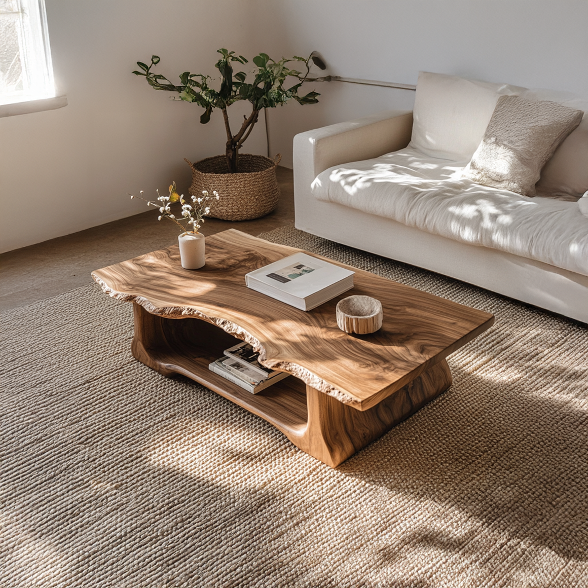Handcrafted Rustic Live Edge Coffee Table